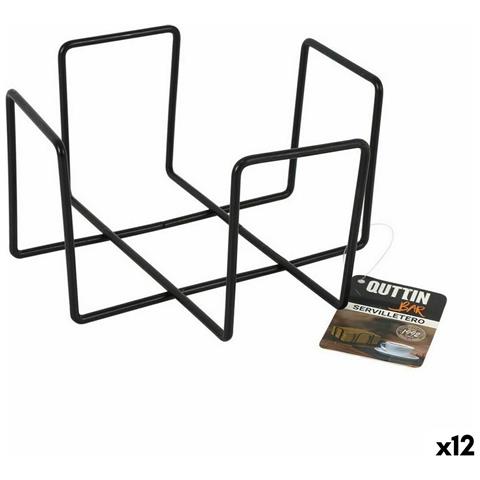Portatovagliolo Quttin Nero 17,5 X 17,5 X 9,5 Cm (12 Unità) - Foto 1