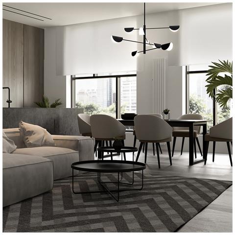 Lampadario A Sospensione Moderno Mollis Metallo Nero Acrilico 8 Luci G9 7w - Foto 2