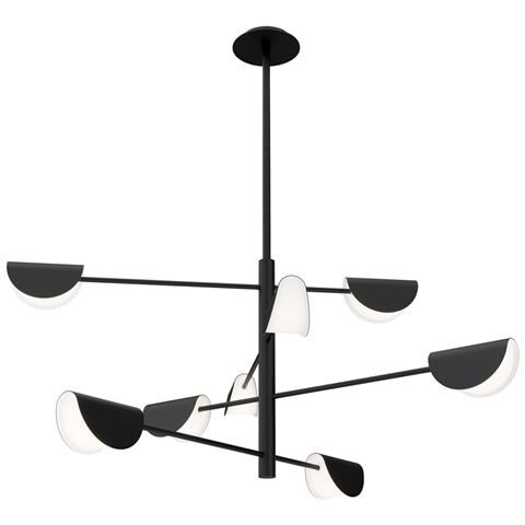 Lampadario A Sospensione Moderno Mollis Metallo Nero Acrilico 8 Luci G9 7w - Foto 1