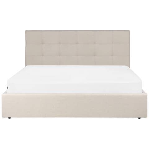 Letto Matrimoniale Contenitore Tessuto Beige 180 X 200 Cm Lorient - Foto 8