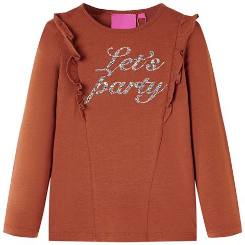 Maglietta Da Bambina A Maniche Lunghe Cognac 128 - Foto 1