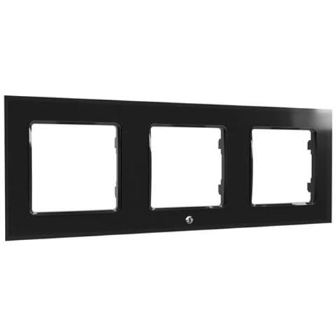 Cornice Per Interruttore Con 3 Staffe Per Interruttore A Parete Nero - - Foto 1