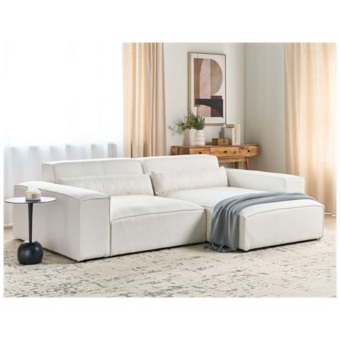 Beliani Hellnar Bouclé Bianco Sporco Posti Lato Sinistro