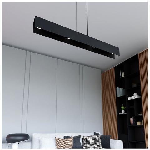 Lampada A Sospensione Gentor - Nero - Acciaio Verniciato A Polvere - 96x100x6 Cm - Foto 8