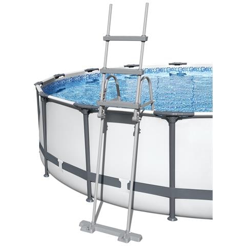 Scaletta Di Sicurezza Per Piscine In Metallo Antiruggine E Gradini Ultra-resistenti - 107 Cm - Foto 2