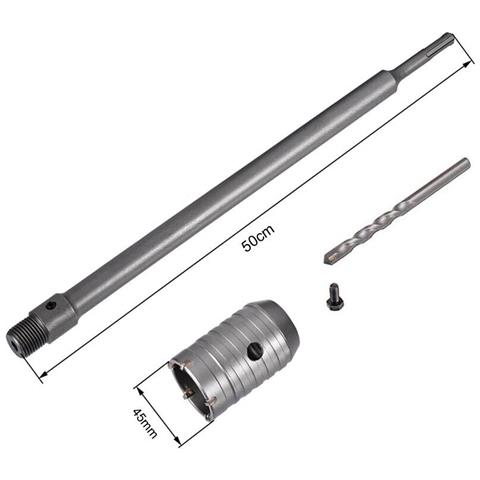 Fresa Per Muro A Tazza 45 Mm Asta Prolunga 50 Cm Per Trapano Attacco Sds Plus - Foto 2