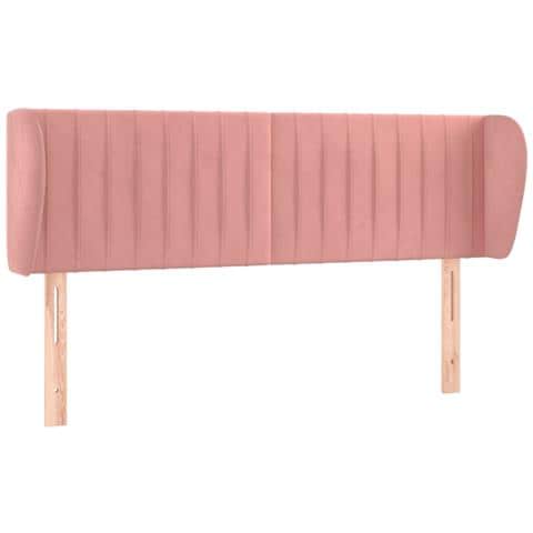 Testiera Ad Orecchio Rosa 147x23x78/88 Cm In Velluto - Foto 2