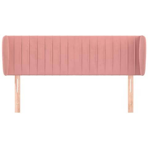Testiera Ad Orecchio Rosa 147x23x78/88 Cm In Velluto - Foto 3