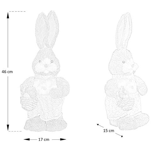 Conigli Coppia Rabbit In Paglia Di Rafia Alti 46 Cm - Foto 5