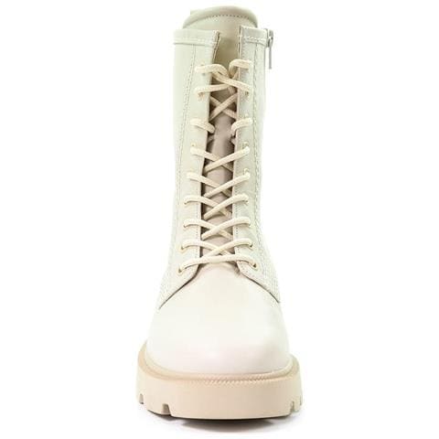Beige Casual Closed Booties Stivaletti Pelle Scarpe Donna Beige Eu 39, 32755-61 - Foto 3