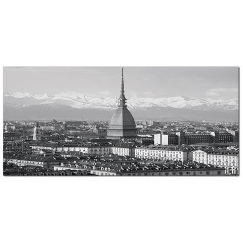 Lupia - Quadro Moderno Su Tela Canvas Deep 65x143 Cm, Con Paesaggi E Localismi Italiani, Per Casa, Soggiorno, Capezzale Camera Da Letto, Hotel, Ufficio, Torino - La Mole - Foto 1