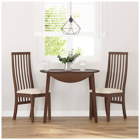 Sedie da Pranzo con Cuscini 2pz Marrone Legno Massello di Hevea - Foto 10