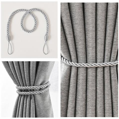 Set Di 2 Fermatende, Fermatende Intrecciati Grey - Foto 1