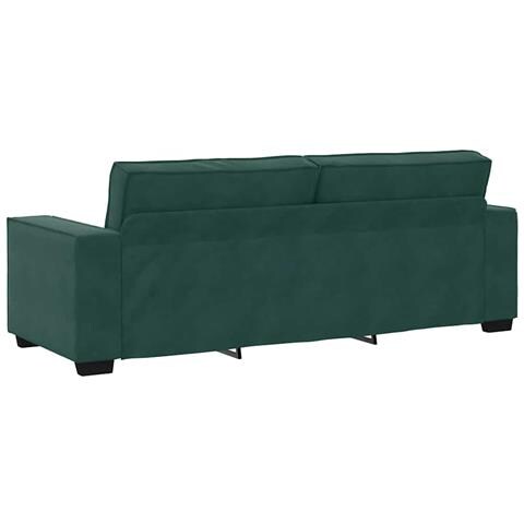 Divano a 3 Posti Verde Scuro 180 cm in Velluto - Foto 2