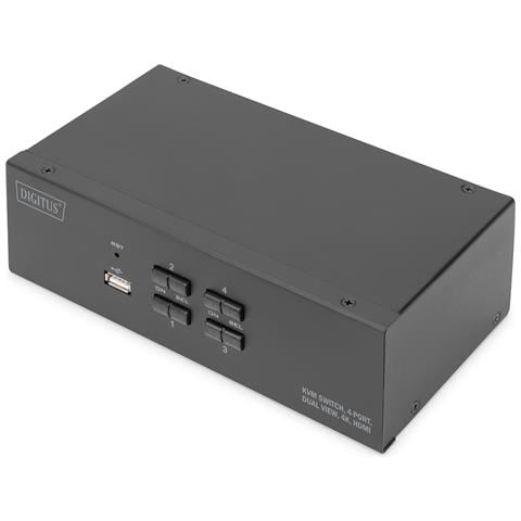 Switch KVM, 4 porte, schermo doppio, 4K, HDMI® - Foto 1