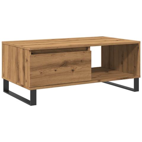 Tavolino Da Salotto Rovere Artigianale 90x50x36,5 Cm Truciolato - Foto 2