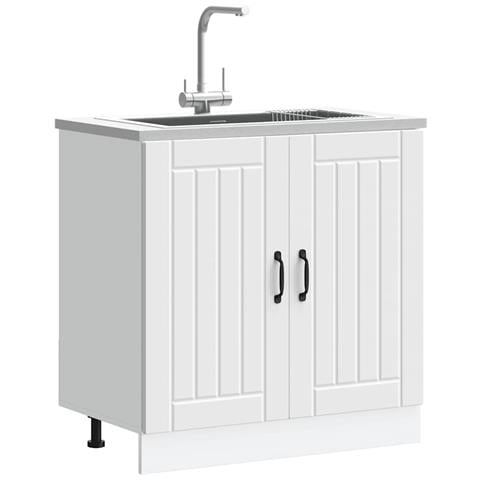 Mobile Base Lavello Lucca Bianco In Legno Multistrato - Foto 3