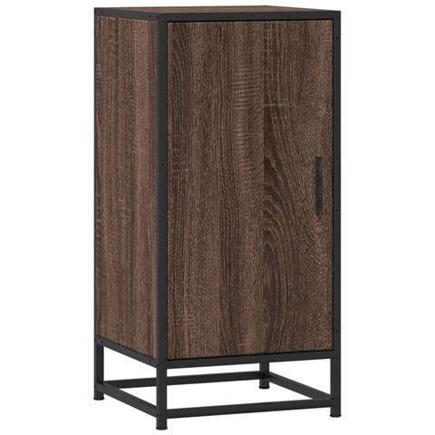 Credenza Rovere Marrone 35,5x35x76 Cm In Truciolato E Metallo - Foto 2