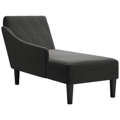 Sdraio Con Cuscino E Bracciolo Destro In Tessuto Nero - Foto 1