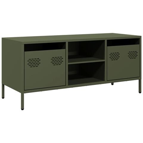 Mobile Tv Verde Oliva 101,5x39x43,5cm Acciaio Laminato A Freddo - Foto 2