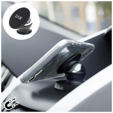 Supporto Magnetico In Metallo 360º 3x3x4 Cm. Colore Nero - Foto 1