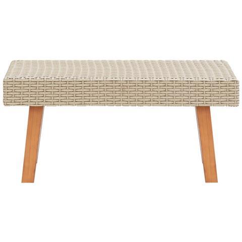 Tavolino Da Giardino In Polyrattan Beige - Foto 1
