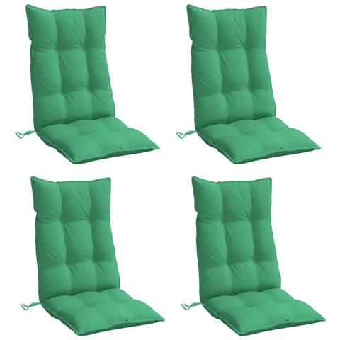 Cuscini Per Sedia Con Schienale Alto 4 Pz Verde Tessuto Oxford - Foto 2
