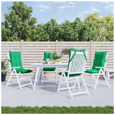 Cuscini Per Sedia Con Schienale Alto 4 Pz Verde Tessuto Oxford - Foto 8