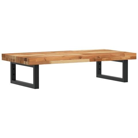 Ripiano A Parete Per Lavabo In Acciaio E Massello Di Acacia - Foto 1