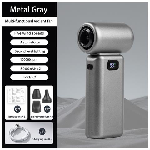 Ventola Portatile: Raffreddamento Portatile Con Display A Led Grey - Foto 2