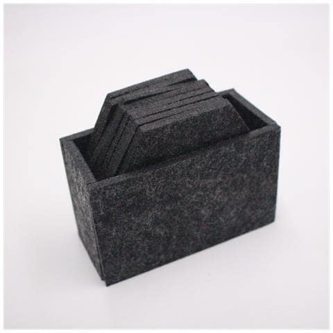 Set Di 8 Sottobicchieri Esagonali In Feltro Antigraffio Per Tazze E Bicchieri Darkgrey - Foto 2