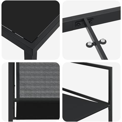 Set da Pranzo per Giardino 5 pcs Nero - Foto 9