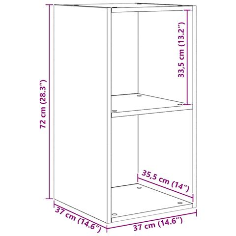 Mobile TV da Parete 4 pcs Legno antico 37 x 37 x 72 cm - Foto 9