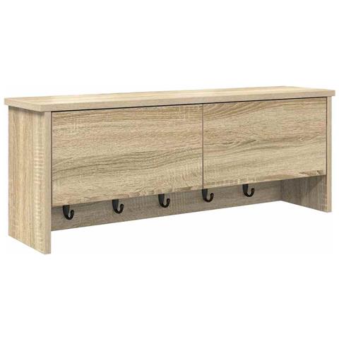 Appendiabiti a muro con porta rovere sonoma 80 x 20 x 30 cm - Foto 1