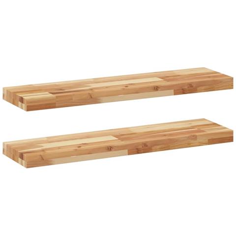 Mensole da Parete 2 pz 80x20x4 cm Legno Acacia Rifinito a Olio - Foto 1
