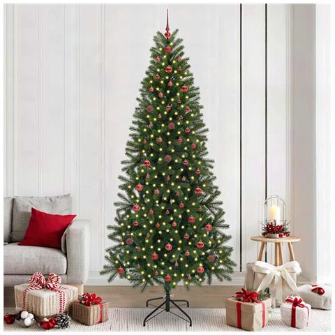 Albero di Natale artificiale con 300 LED Verde 240 cm PE e PVC - Foto 2