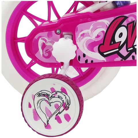 Sch Heart 12'' - Bicicletta Per Bambine (3-5 Anni), Ruote 12'', Telaio Acciaio, Con Accessori - Colore Bianco - Foto 2