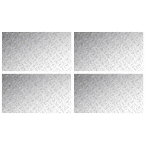 Dischi Quadrati 4 pcs Argento 90 x 50 cm Alluminio - Foto 1