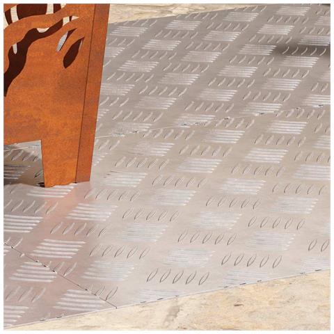 Dischi Quadrati 4 pcs Argento 90 x 50 cm Alluminio - Foto 2