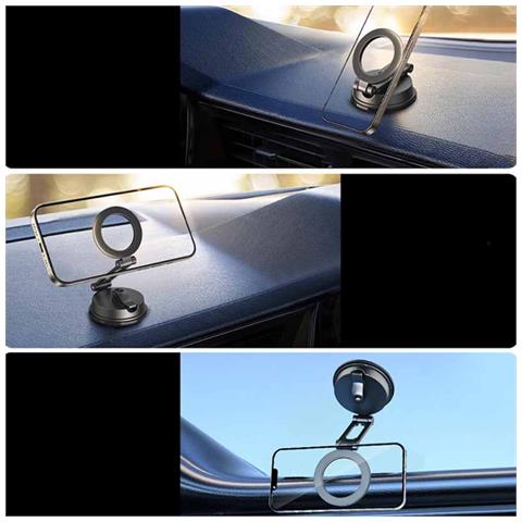 Supporto Magnetico Per Auto Con Ventosa - Rotazione A 360°, Compatibile Con Iphone E Android - Foto 2
