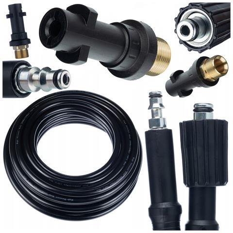 Tubo Alta Pressione 10m M22-qc Lavor - Nylon, 200 Bar, 60°c | Compatibile Con Idropulitrici Lavor E Altri | Set Con Adattatore M22-bayonet - Foto 1