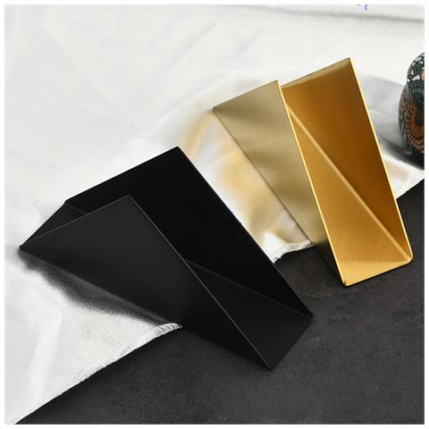 Porta Tovaglioli Triangolare In Acciaio Inox Minimalista Moderno - Elegante Dispenser Di Tovaglioli Black - Foto 2