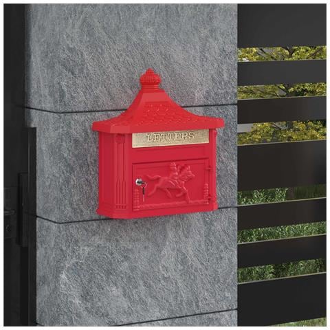 Cassetta Postale da Muro con porta Rosso 40,5 x 16 x 45 cm - Foto 2