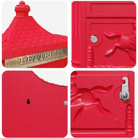 Cassetta Postale da Muro con porta Rosso 40,5 x 16 x 45 cm - Foto 9