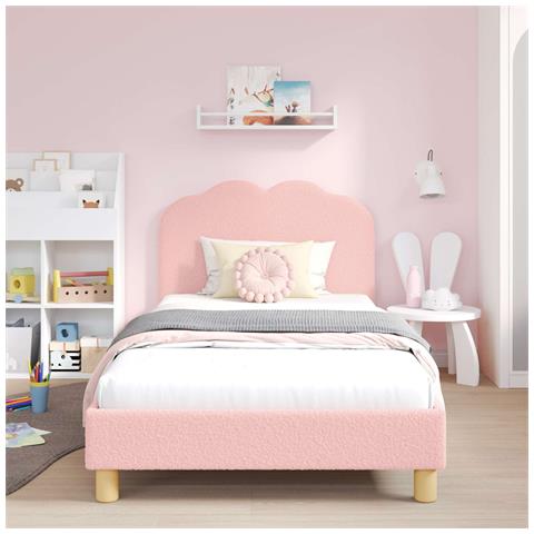 Struttura letto bambini con testata Rosa 90 x 190 cm - Foto 2