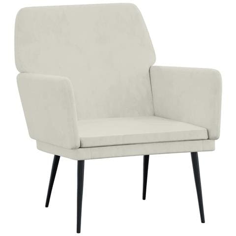 Poltrona Crema 62x79x79 cm Velluto - Foto 1