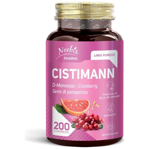 Cistimann 200 Compresse - D-Mannosio, Mirtillo Rosso e Semi di Pompelmo - Benessere Vie Urinarie e Drenaggio dei Liquidi - Foto 1