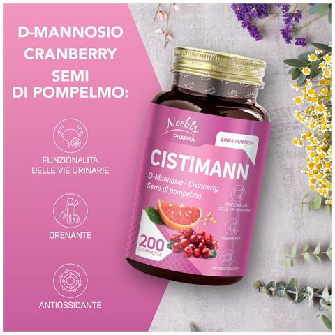 Cistimann 200 Compresse - D-Mannosio, Mirtillo Rosso e Semi di Pompelmo - Benessere Vie Urinarie e Drenaggio dei Liquidi - Foto 5