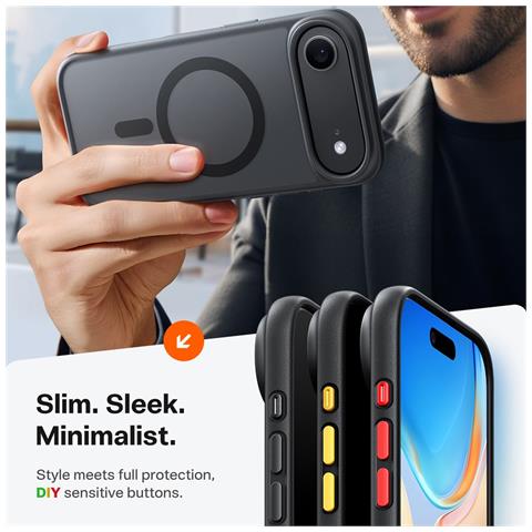 Cover per iPhone Air - TPU+PC, Nero - Foto 2