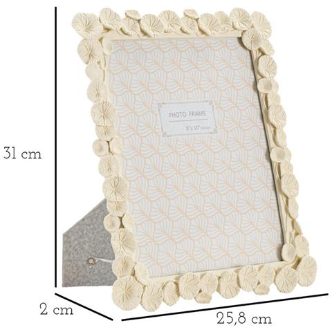 Cornice Portafoto Lotus In Resina Crema Con Fiori Di Loto 20x25 - Foto 6